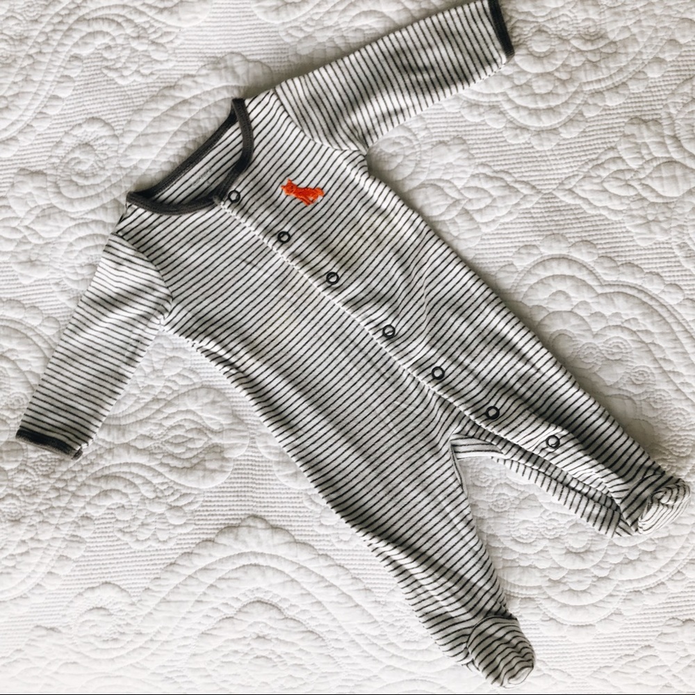 Gray Striped Fox Footed PJs
